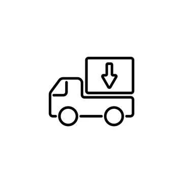 Web line icon. Delivery, truck black on white background Stock Illustration