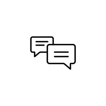 Web line icon. Dialog black on white background Illustrazione stock