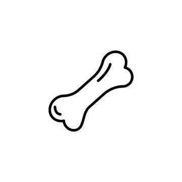 Web line icon. Dog Bone. black on white background Stock Illustration