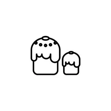 Web line icon. Easter cakes black on white background Stock Illustration