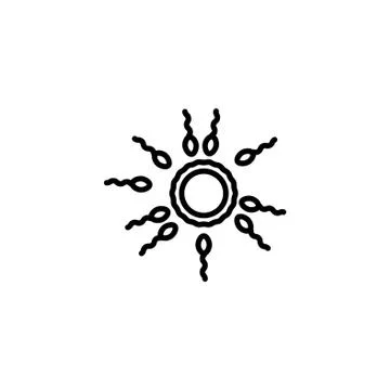 Web line icon. Egg and sperm. black on white background Stock Illustration