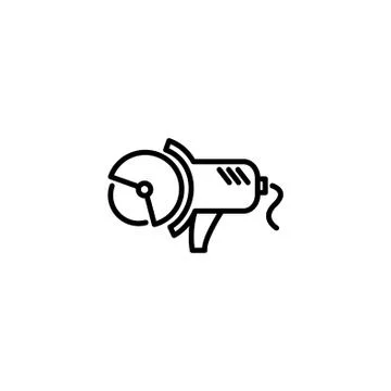 Web line icon. Electric angle grinder black on white background Stock Illustration