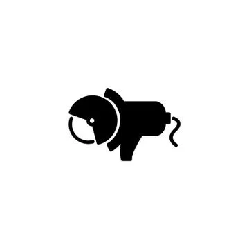 Web line icon. Electric angle grinder black on white background Stock Illustration