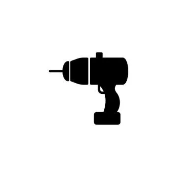 Web line icon. Electric screwdriver black on white background Stock Illustration