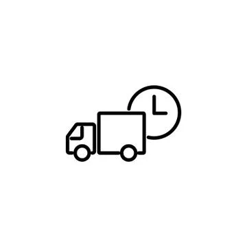 Web line icon. Express delivery black on white background Stock Illustration