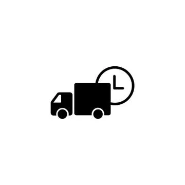 Web line icon. Express delivery black on white background Stock Illustration