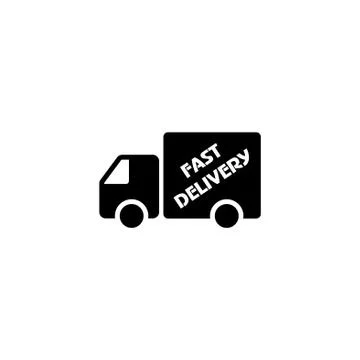 Web line icon. Fast delivery black on white background Illustrazione stock