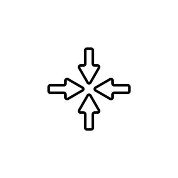 Web line icon. Four arrows black on white background Stock Illustration