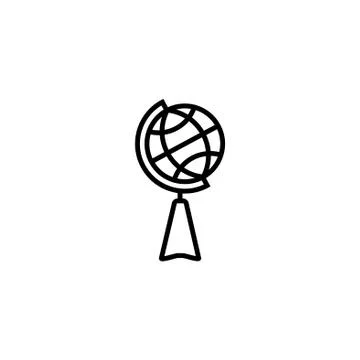 Web line icon. Globe black on white background Stock Illustration