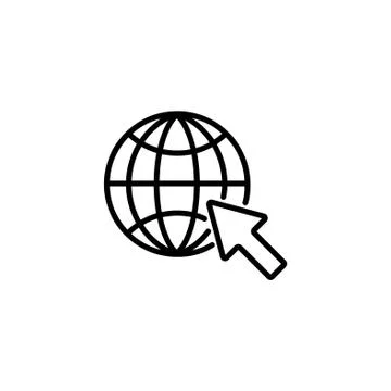 Web line icon. Globe, go to web Illustrazione stock