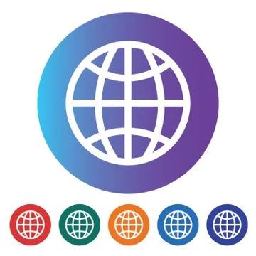 Web Line Icon. Globe 스톡 일러스트