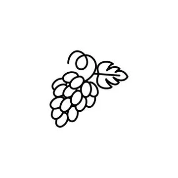Web line icon. Grapes, bunches of grapes Stock Illustration