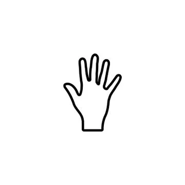 Web line icon. Hand, bunch of fives Stock Illustration