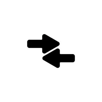 Web line icon. Left and right arrows black on white background Stock Illustration