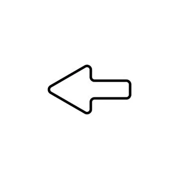 Web line icon. Left arrow black on white background Stock Illustration