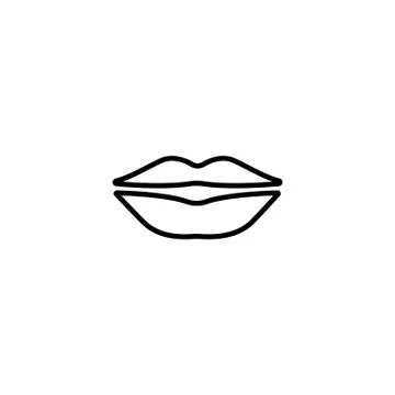 Web line icon. Lips black on white background Stock Illustration