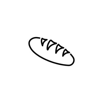 Web line icon. Long loaf black on white background Stock Illustration