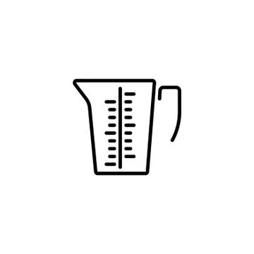 Web line icon. Measuring cup for kitchen Illustrazione stock