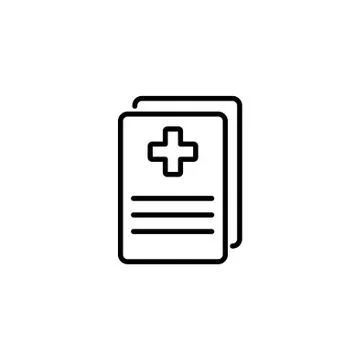 Web line icon. Medical forms, medical certificate Stock Illustration