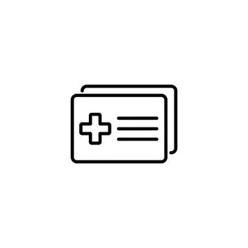 Web line icon. Medical forms, medical certificate Stock Illustration