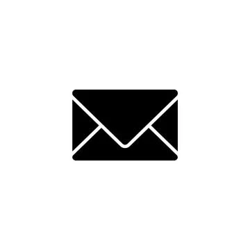 Web line icon. Message, closed envelope black on white background Illustrazione stock