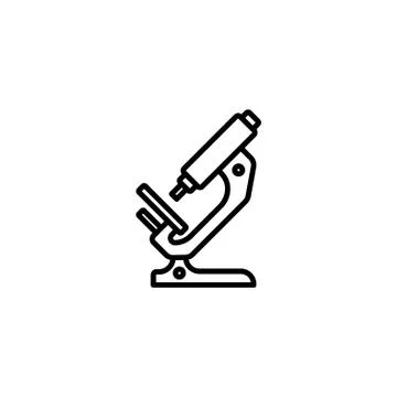 Web line icon. Microscope black on white background Stock Illustration
