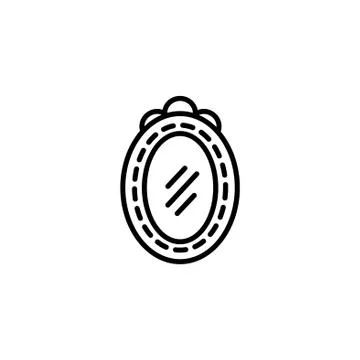 Web line icon. Mirror. black on white background Stock Illustration