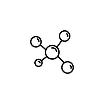 Web line icon. Molecule black on white background Illustrazione stock