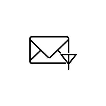 Web line icon. Network communication (envelope and antenna), message Stock Illustration