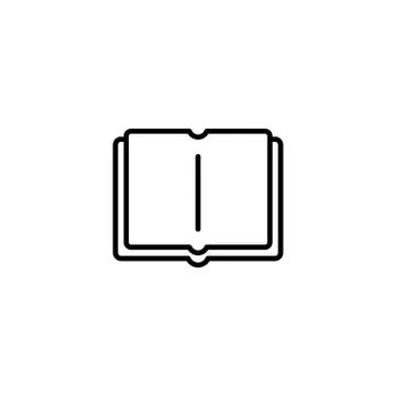 Web line icon. Open book black on white background Stock Illustration