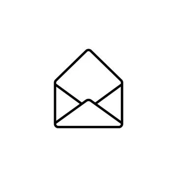 Web line icon. Open envelope black on white background Stock Illustration