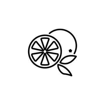 Web line icon. Orange black on white background Illustrazione stock