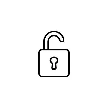 Web line icon. Padlock black on white background Stock Illustration