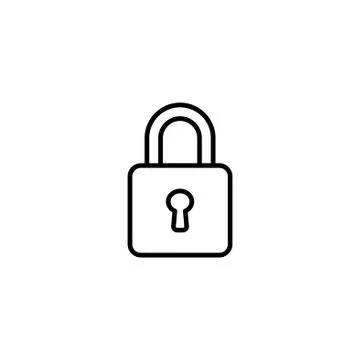 Web line icon. Padlock black on white background Stock Illustration