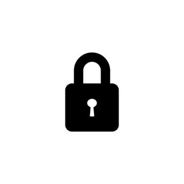 Web line icon. Padlock black on white background Stock Illustration
