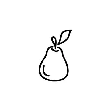 Web line icon. Pear black on white background Stock Illustration