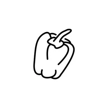 Web line icon. Pepper black on white background Stock Illustration