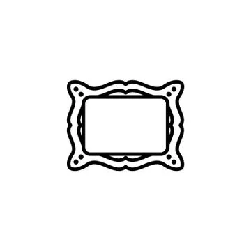 Web line icon. Picture frame. black on white background Stock Illustration