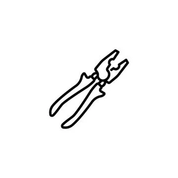 Web line icon. Pliers black on white background Stock Illustration