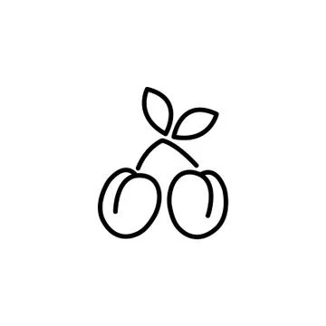 Web line icon. Plum black on white background Stock Illustration