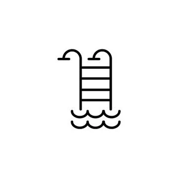 Web line icon. Pool, Stairs to the pool Illustrazione stock
