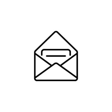 Web line icon. Received message black on white background Stock Illustration