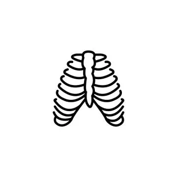 Web line icon. Ribs black on white background Stock Illustration