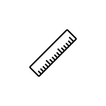 Web line icon. Ruler black on white background Stock Illustration