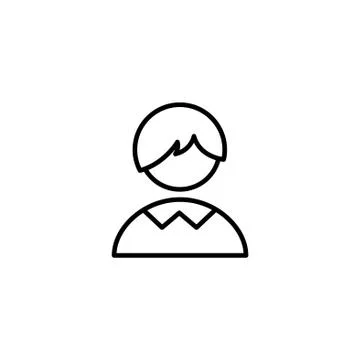 Web line icon. Schoolboy, boy black on white background Stock Illustration