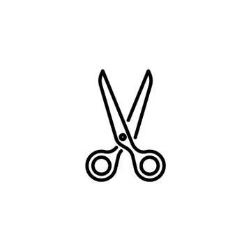 Web line icon. Scissors black on white background Stock Illustration
