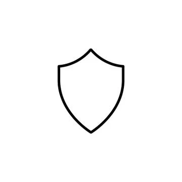 Web line icon. Shield. black on white background Stock Illustration