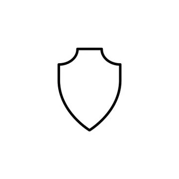 Web line icon. Shield. black on white background Stock Illustration