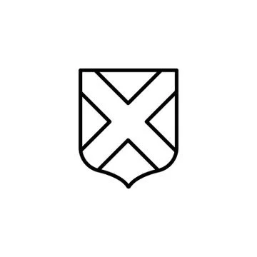 Web line icon. Shield. black on white background Stock Illustration