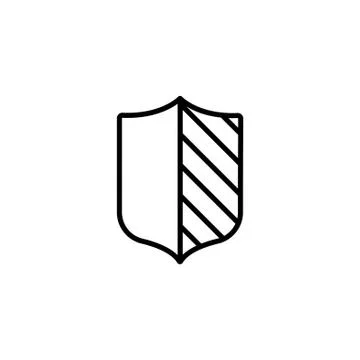 Web line icon. Shield. black on white background Stock Illustration